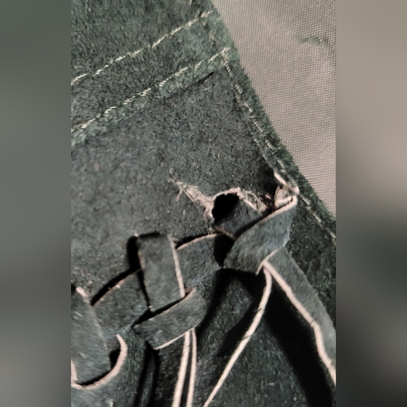 ​Learsi Vintage Green Suede Fringe Vest - Western Boho - Size Medium - Picture 12 of 12